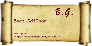 Becz Gábor névjegykártya